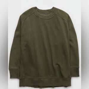 Aerie Women’s Down-To-Earth Crew Sweatshirt-Size M-Nomad Olive